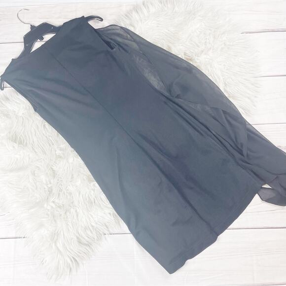 BCBGMaxAzria Malory Women's Cascade Side Drape Dress Black Size XS - Picture 3 of 5